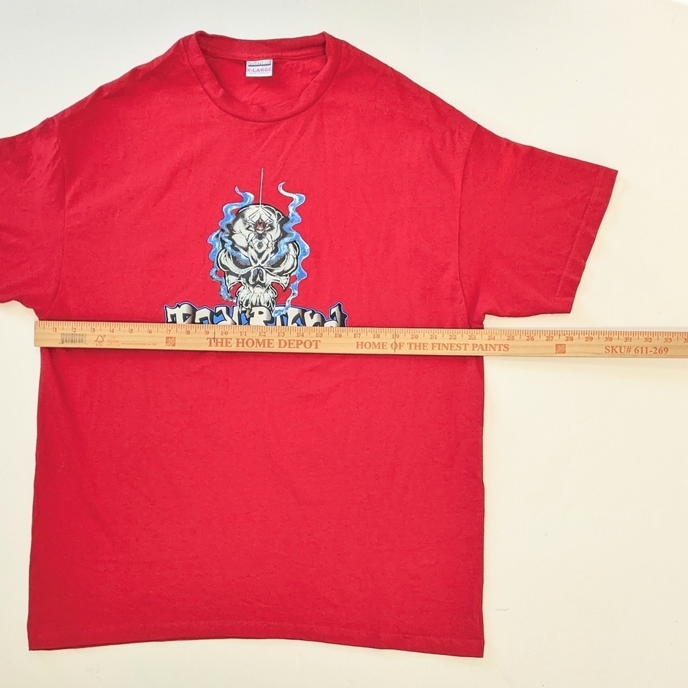 BadFriend Red Graphic Skull XL Cotton Short Sleeve T-Shirt - Picture 5 of 7
